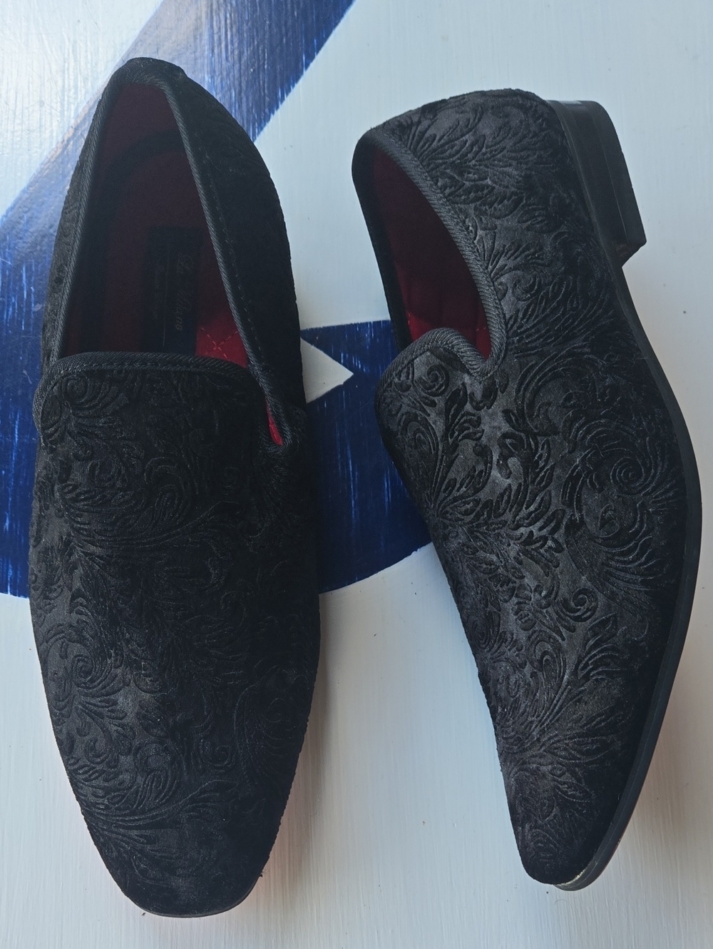 La Milano Broderick II Black Brocade Dress Loafer Size 9